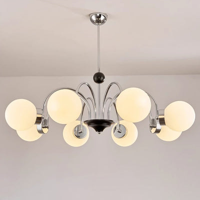 伝統的な中国のガラス鉄分岐曲線ラウンド3/4/5/6/8灯シャンデリアリビングルーム用 