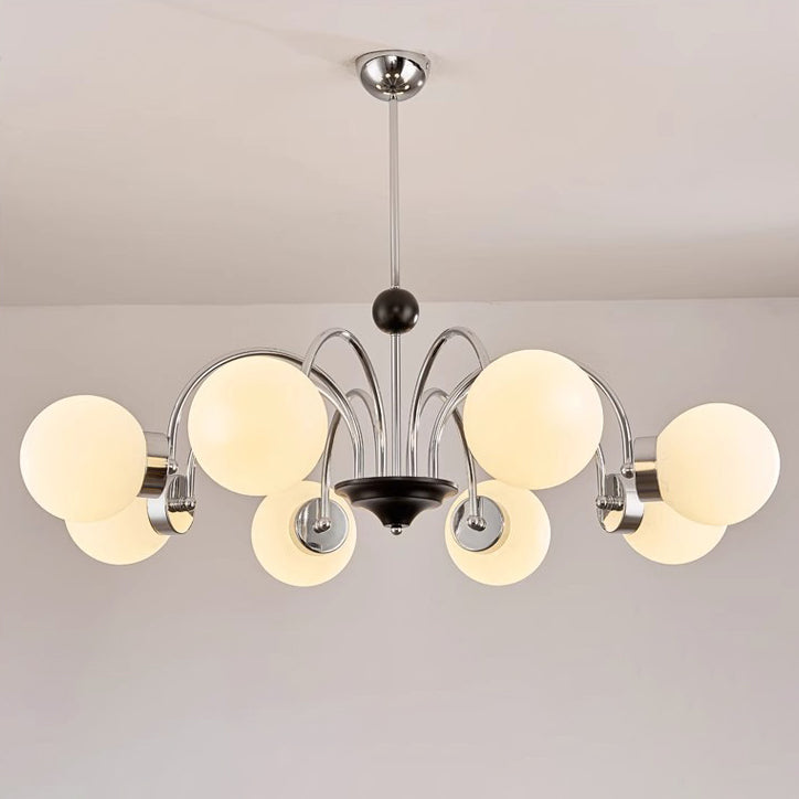 伝統的な中国のガラス鉄分岐曲線ラウンド3/4/5/6/8灯シャンデリアリビングルーム用 