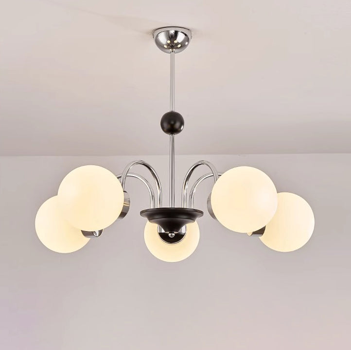 伝統的な中国のガラス鉄分岐曲線ラウンド3/4/5/6/8灯シャンデリアリビングルーム用 