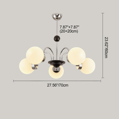 伝統的な中国のガラス鉄分岐曲線ラウンド3/4/5/6/8灯シャンデリアリビングルーム用 