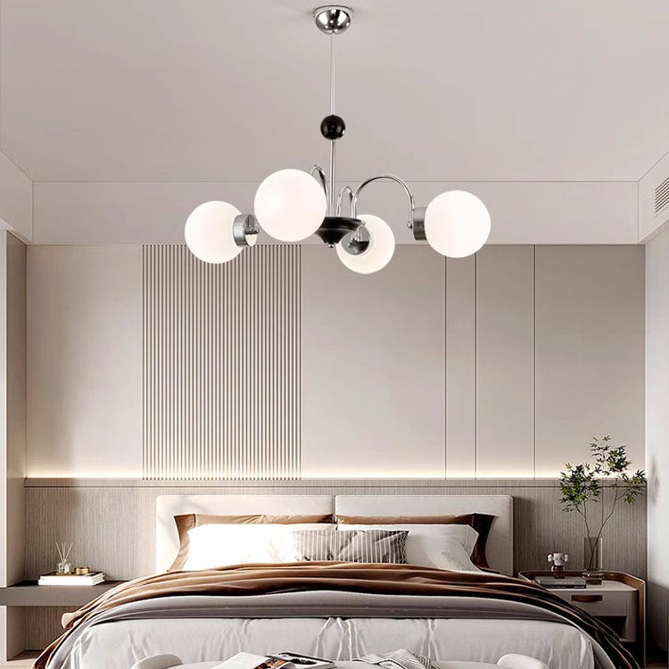 伝統的な中国のガラス鉄分岐曲線ラウンド3/4/5/6/8灯シャンデリアリビングルーム用 