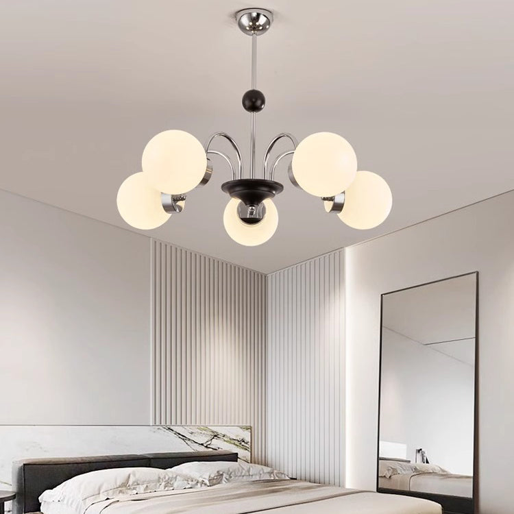 伝統的な中国のガラス鉄分岐曲線ラウンド3/4/5/6/8灯シャンデリアリビングルーム用 