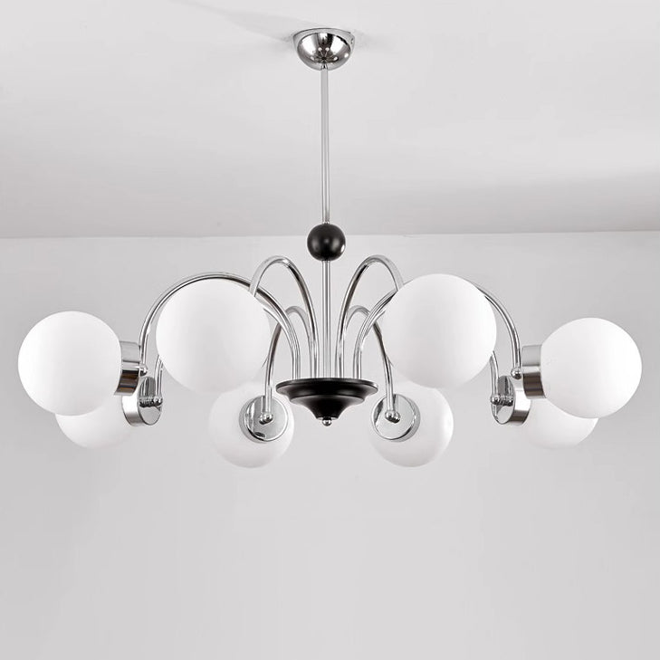 伝統的な中国のガラス鉄分岐曲線ラウンド3/4/5/6/8灯シャンデリアリビングルーム用 