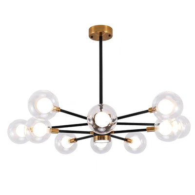 現代スカンジナビアガラス鉄枝線形ラウンド6/8/12/16灯シャンデリアリビングルーム用 