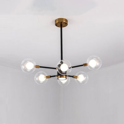 現代スカンジナビアガラス鉄枝線形ラウンド6/8/12/16灯シャンデリアリビングルーム用 