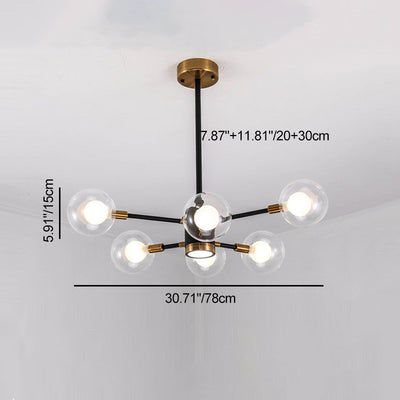 現代スカンジナビアガラス鉄枝線形ラウンド6/8/12/16灯シャンデリアリビングルーム用 