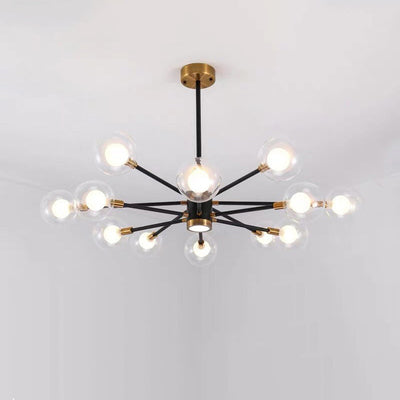 現代スカンジナビアガラス鉄枝線形ラウンド6/8/12/16灯シャンデリアリビングルーム用 