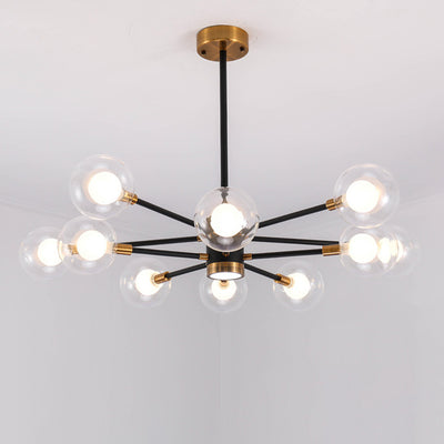 現代スカンジナビアガラス鉄枝線形ラウンド6/8/12/16灯シャンデリアリビングルーム用 