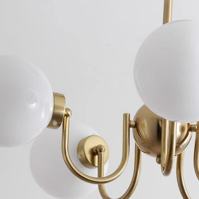 リビングルーム用の伝統的なフレンチガラスアイアンカーブブランチ3/5/8ライトシャンデリア 