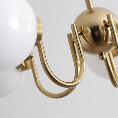 リビングルーム用の伝統的なフレンチガラスアイアンカーブブランチ3/5/8ライトシャンデリア 