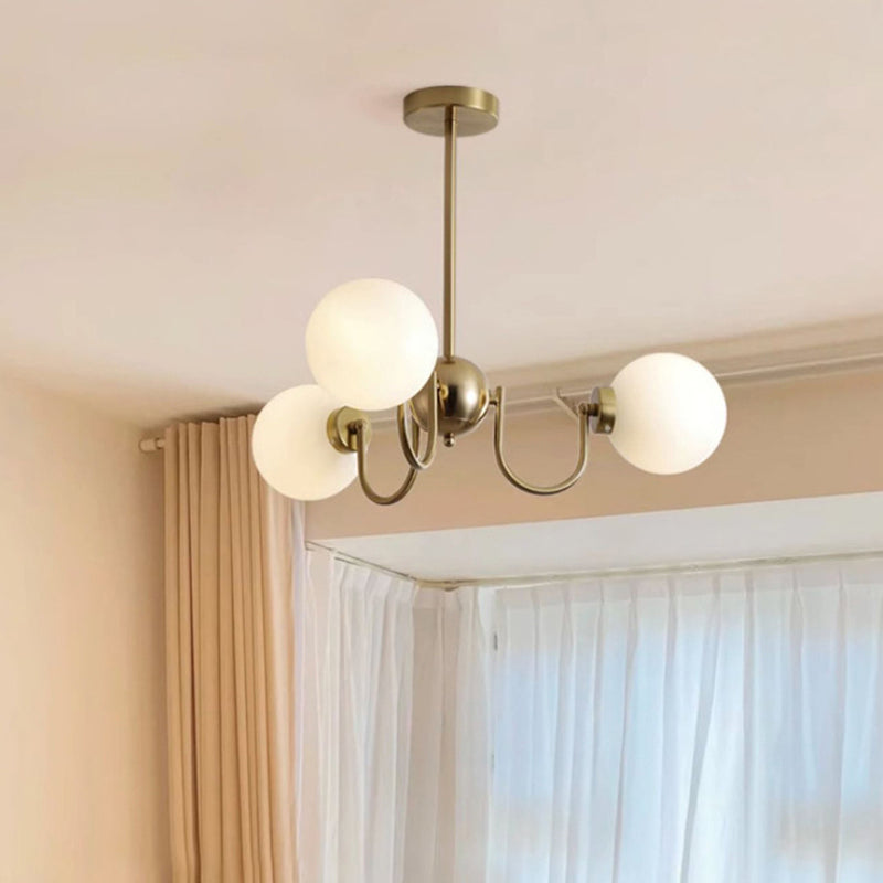 リビングルーム用の伝統的なフレンチガラスアイアンカーブブランチ3/5/8ライトシャンデリア 