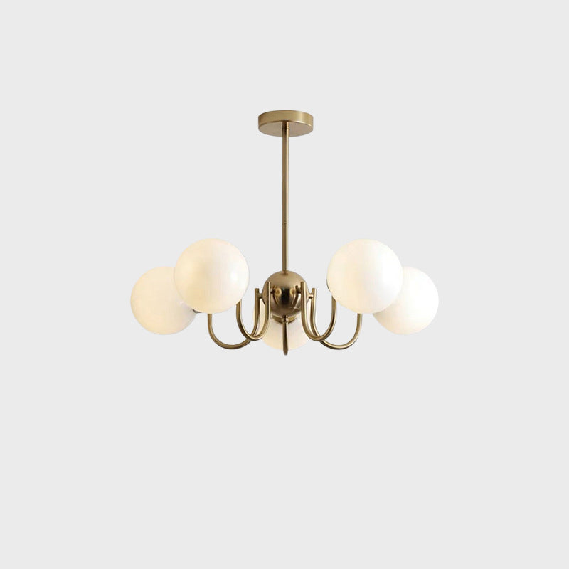 Lustre à branches courbées en verre et fer traditionnel français à 3/5/8 lumières pour salon 