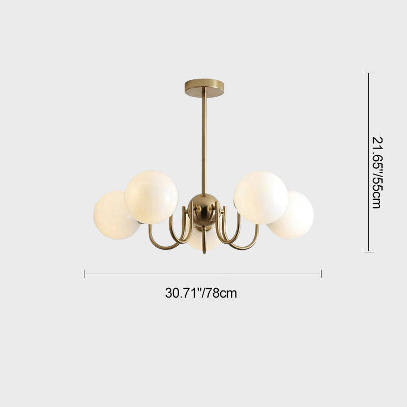 Lustre à branches courbées en verre et fer traditionnel français à 3/5/8 lumières pour salon 