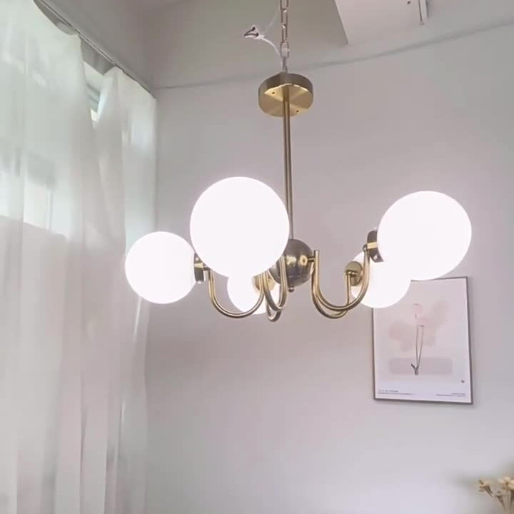 Lustre à branches courbées en verre et fer traditionnel français à 3/5/8 lumières pour salon 