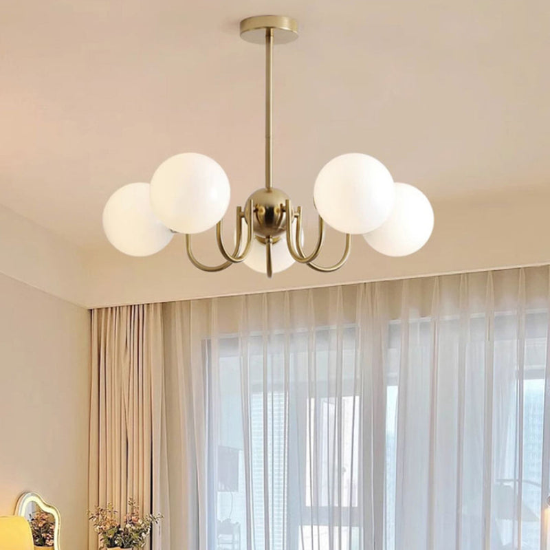 リビングルーム用の伝統的なフレンチガラスアイアンカーブブランチ3/5/8ライトシャンデリア 