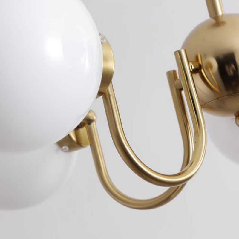 リビングルーム用の伝統的なフレンチガラスアイアンカーブブランチ3/5/8ライトシャンデリア 