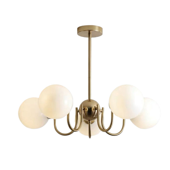 Lustre à branches courbées en verre et fer traditionnel français à 3/5/8 lumières pour salon 