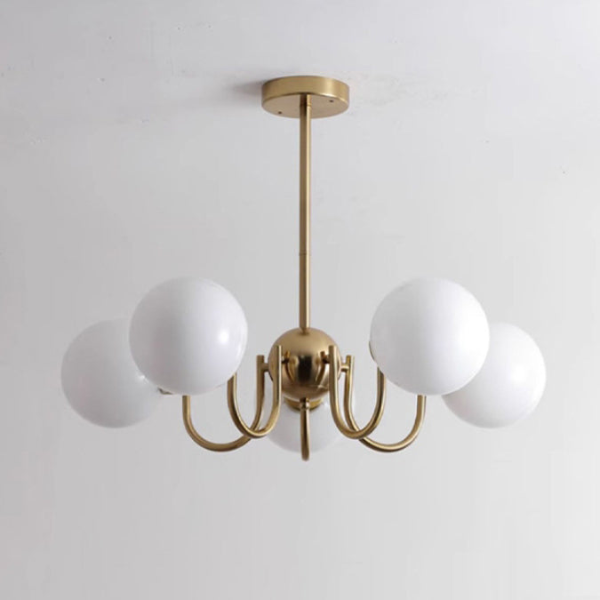 Lustre à branches courbées en verre et fer traditionnel français à 3/5/8 lumières pour salon 