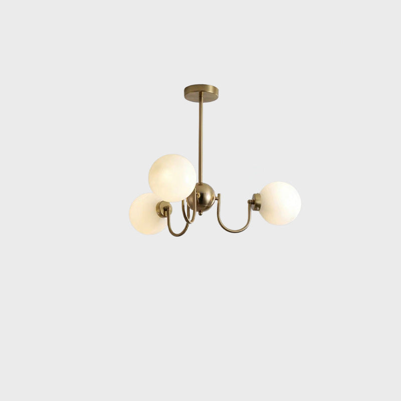 Lustre à branches courbées en verre et fer traditionnel français à 3/5/8 lumières pour salon 