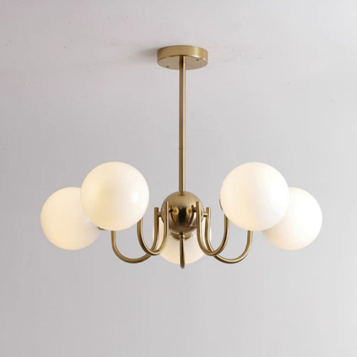 Lustre à branches courbées en verre et fer traditionnel français à 3/5/8 lumières pour salon 