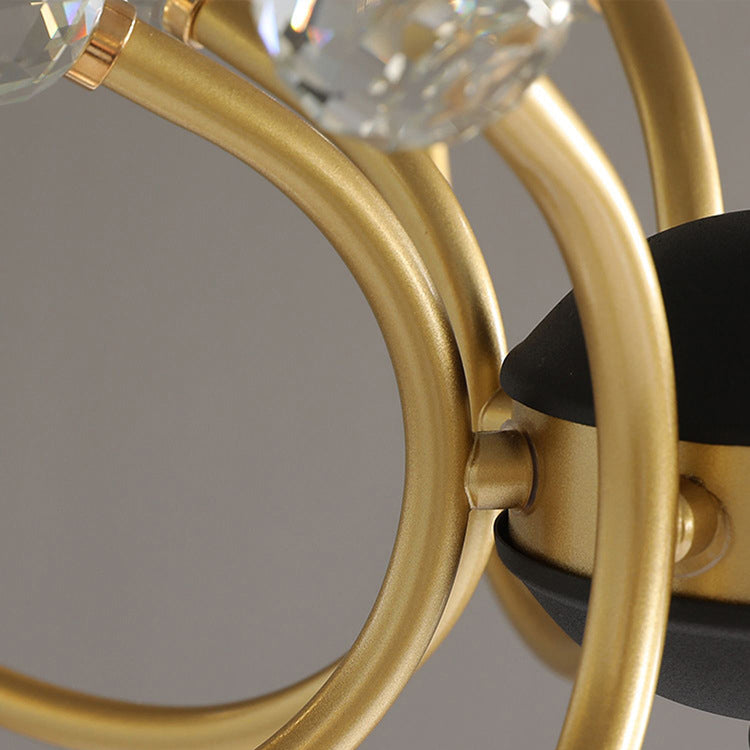 現代スカンジナビアガラスアイアンラウンドブランチ4/8ライトシャンデリアリビングルーム用 