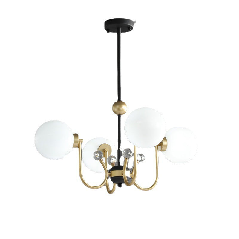 現代スカンジナビアガラスアイアンラウンドブランチ4/8ライトシャンデリアリビングルーム用 