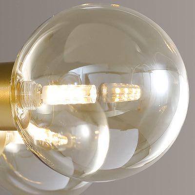 現代スカンジナビアガラスアイアンラウンドブランチ4/8ライトシャンデリアリビングルーム用 