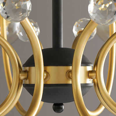 現代スカンジナビアガラスアイアンラウンドブランチ4/8ライトシャンデリアリビングルーム用 