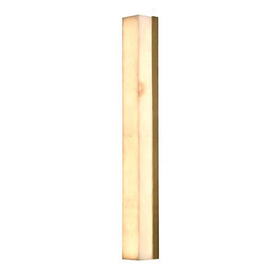 Traditional Vintage Brass Alabaster Rectangular LED Wall Sconce Lamp For Living Room