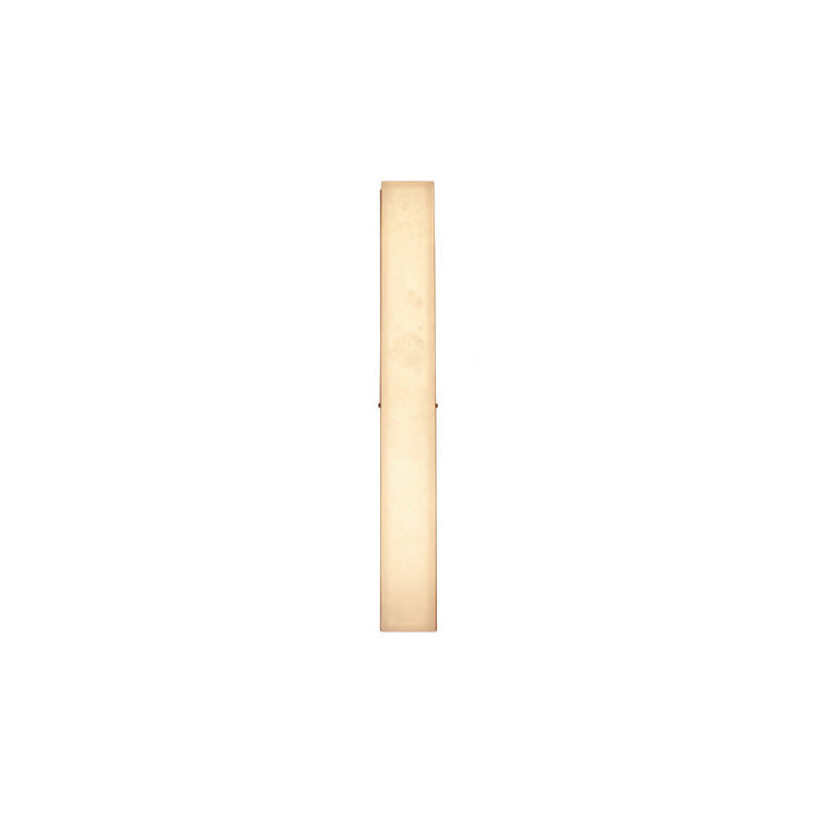 Traditional Vintage Brass Alabaster Rectangular LED Wall Sconce Lamp For Living Room