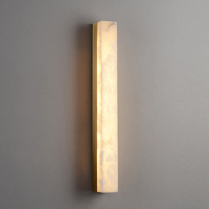Lámpara de Aplique de Pared LED Rectangular de Alabastro de Latón Vintage Tradicional Para Sala de Estar 