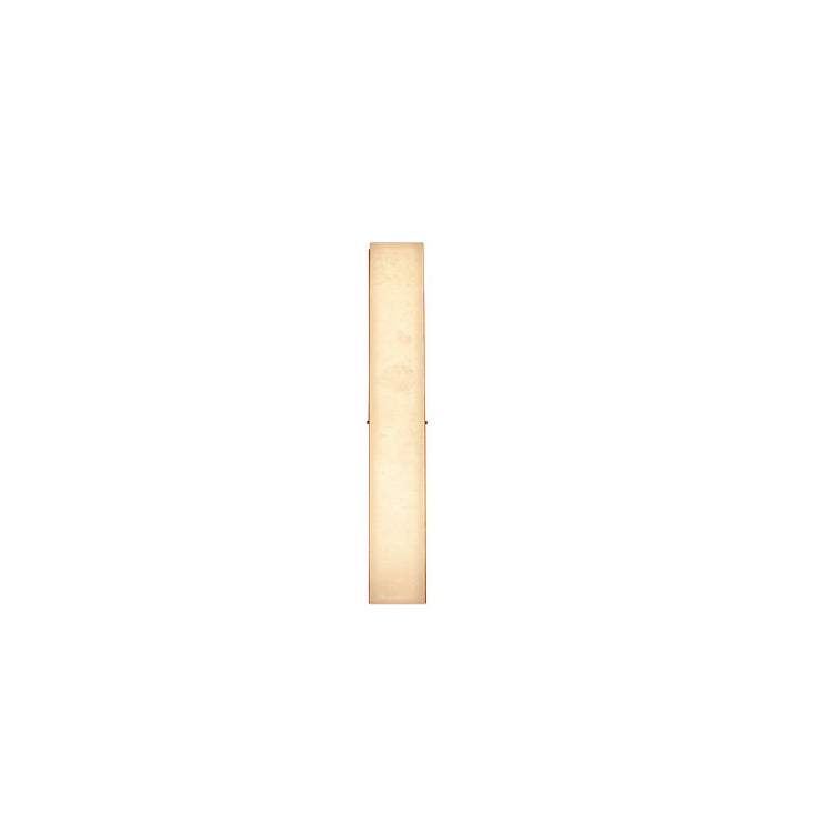 Traditional Vintage Brass Alabaster Rectangular LED Wall Sconce Lamp For Living Room