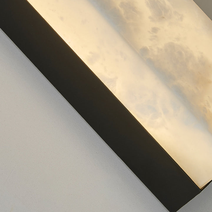Lámpara de Aplique de Pared LED Rectangular de Alabastro de Latón Vintage Tradicional Para Sala de Estar 