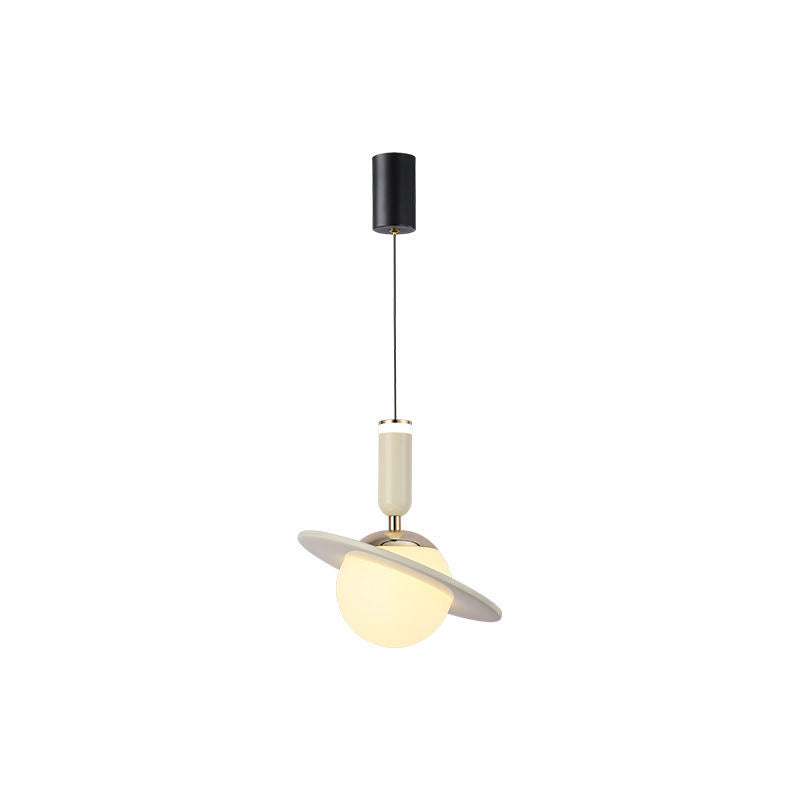 Contemporary Creative Acrylic Aluminum Planet Cylinder LED Pendant Light For Bedroom