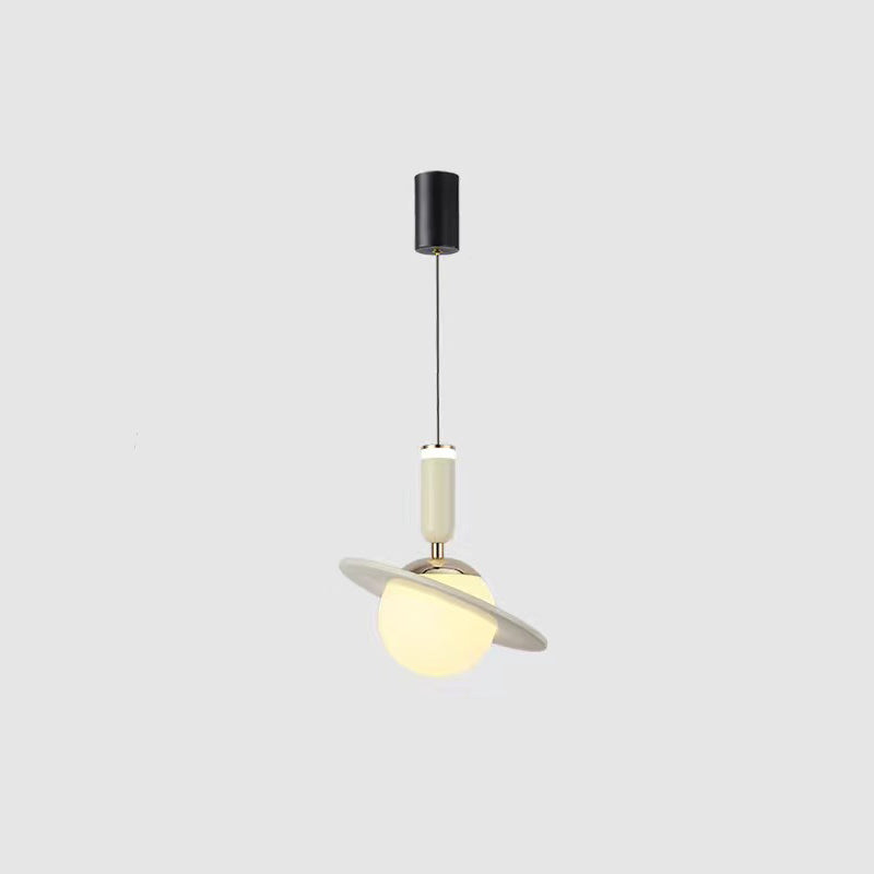 Contemporary Creative Acrylic Aluminum Planet Cylinder LED Pendant Light For Bedroom