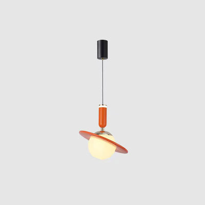 Contemporary Creative Acrylic Aluminum Planet Cylinder LED Pendant Light For Bedroom