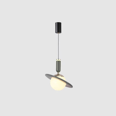 Contemporary Creative Acrylic Aluminum Planet Cylinder LED Pendant Light For Bedroom