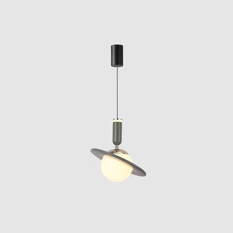 Contemporary Creative Acrylic Aluminum Planet Cylinder LED Pendant Light For Bedroom