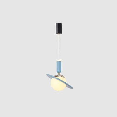 Contemporary Creative Acrylic Aluminum Planet Cylinder LED Pendant Light For Bedroom