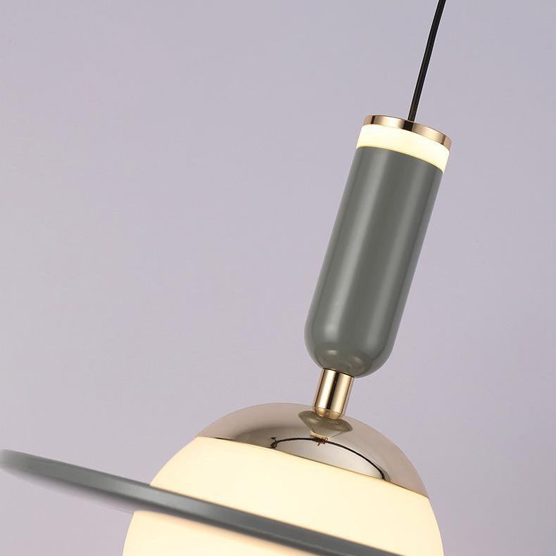 Contemporary Creative Acrylic Aluminum Planet Cylinder LED Pendant Light For Bedroom