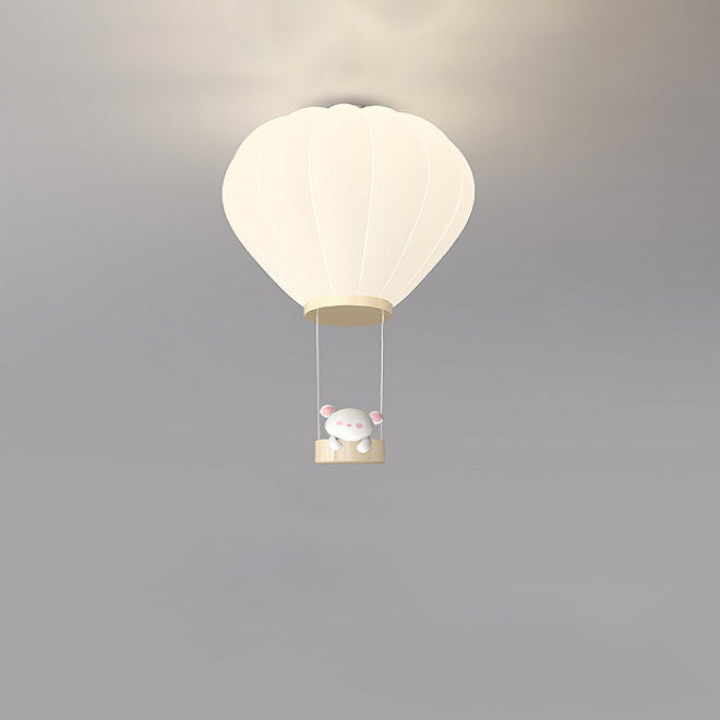 Art déco moderne en fer PE pour enfants Montgolfière Cartoon Rond LED Plafonnier Encastré pour Chambre à Coucher 