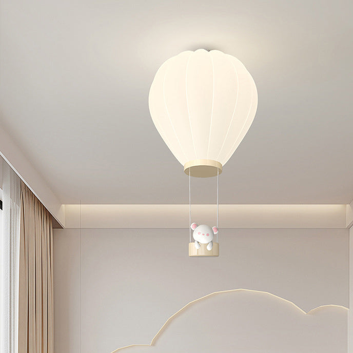 Art déco moderne en fer PE pour enfants Montgolfière Cartoon Rond LED Plafonnier Encastré pour Chambre à Coucher 