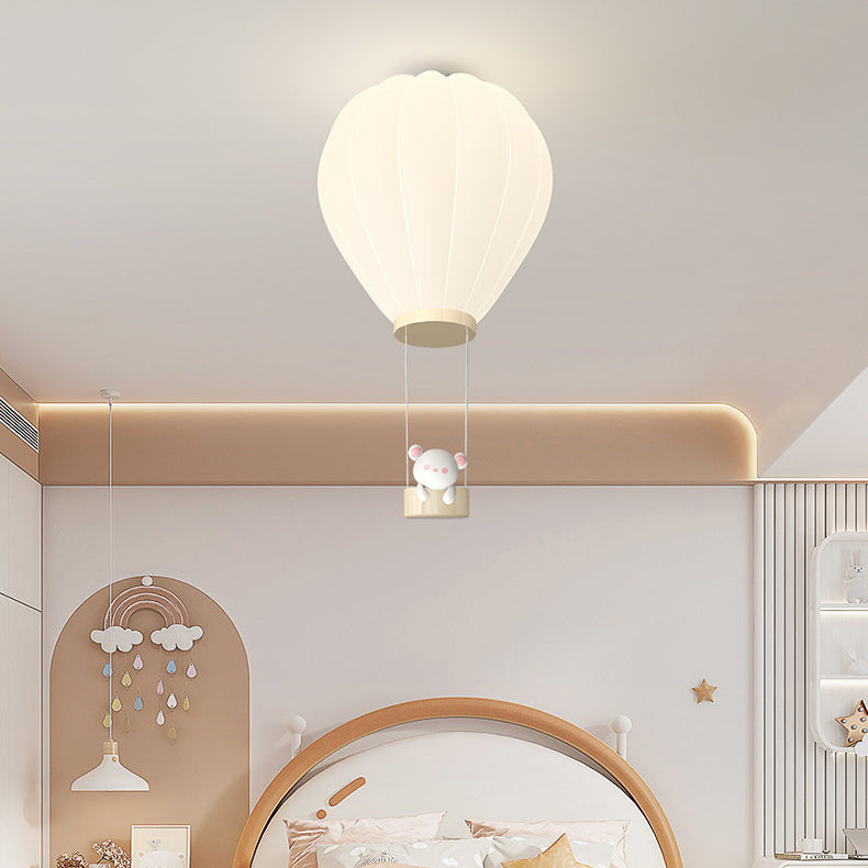 Art déco moderne en fer PE pour enfants Montgolfière Cartoon Rond LED Plafonnier Encastré pour Chambre à Coucher 