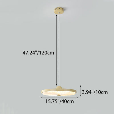 Contemporary Scandinavian Iron PVC Foldable Fan-Shaped Round LED Pendant Light For Living Room