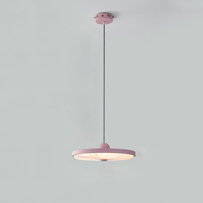 Contemporary Scandinavian Iron PVC Foldable Fan-Shaped Round LED Pendant Light For Living Room