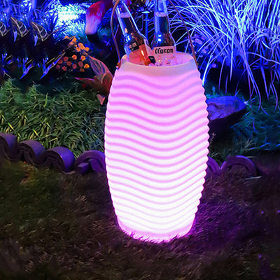 Contemporary Creative PE Barrel-Shaped LED Outdoor Light With Speaker For Outdoor