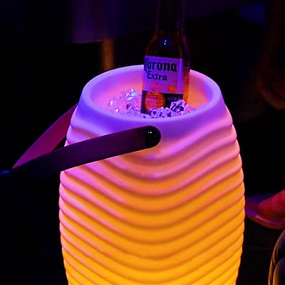 Contemporary Creative PE Barrel-Shaped LED Outdoor Light With Speaker For Outdoor