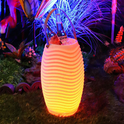 Contemporary Creative PE Barrel-Shaped LED Outdoor Light With Speaker For Outdoor