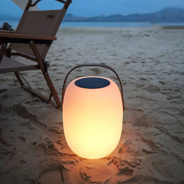 Contemporary Creative PE Acrylic Portable Barrel-Shaped Solar LED Outdoor Light For Garden &amp; Camping