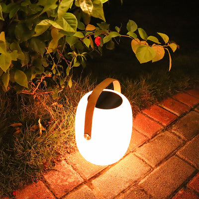 Lumière LED solaire extérieure en acrylique PE créative contemporaine en forme de tonneau pour jardin et camping 